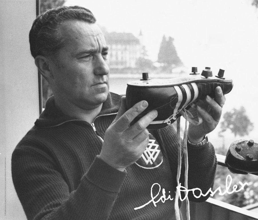 Adi Dassler his trainers shoes and autograph