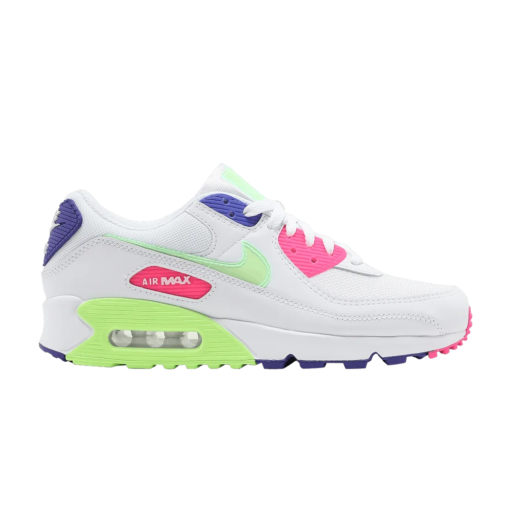 Krossovki-Nike-Wmns-Air-Max-90-White-Indigo-Burst-Volt