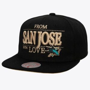 Mitchell-Ness-Black-San-Jose-Sharks-With-Love-Snapback-Hat-300x300