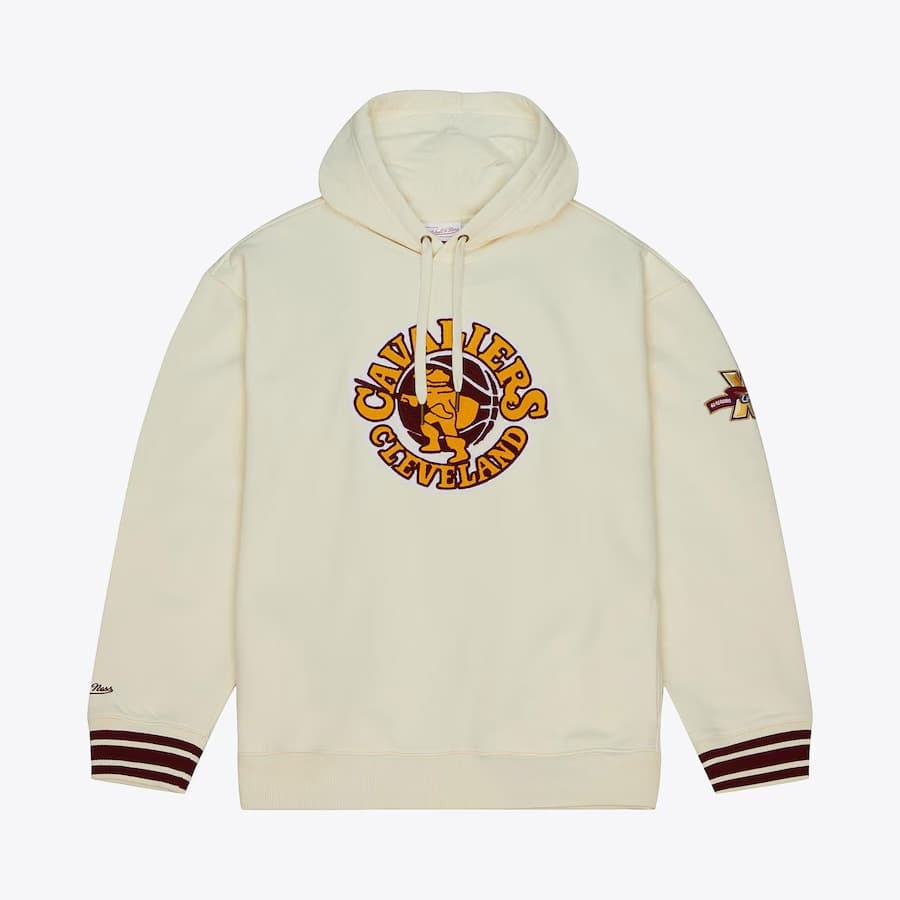 Худи Mitchell & Ness Cream Cleveland Cavaliers Retro Chainstitch Heavyweight Pullover Hoodie