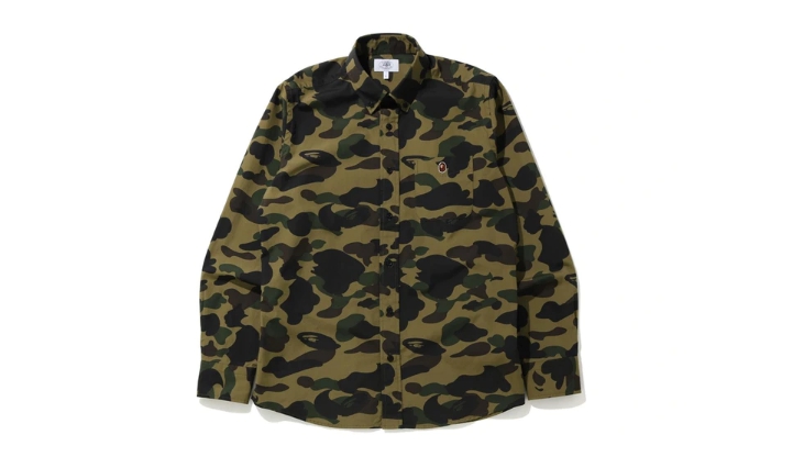 BAPE-1st-Camo-BD-LS-Shirt-Green