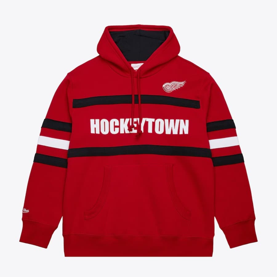 Худи Mitchell & Ness Red Detroit Red Wings Head Coach Fleece Pullover Hoodie