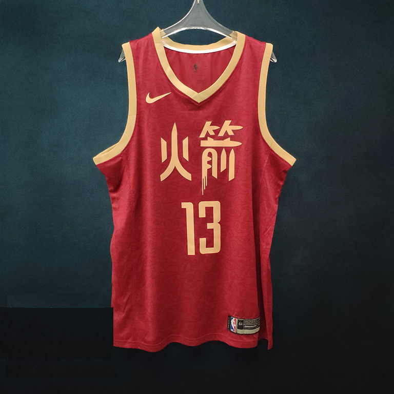 Баскетбольная джерси 2018-19 James Harden Rockets #13 City Red