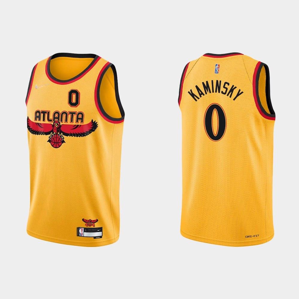 Баскетбольная джерси Atlanta Hawks #0 Frank Kaminsky 75th Anniversary City Yellow Jersey