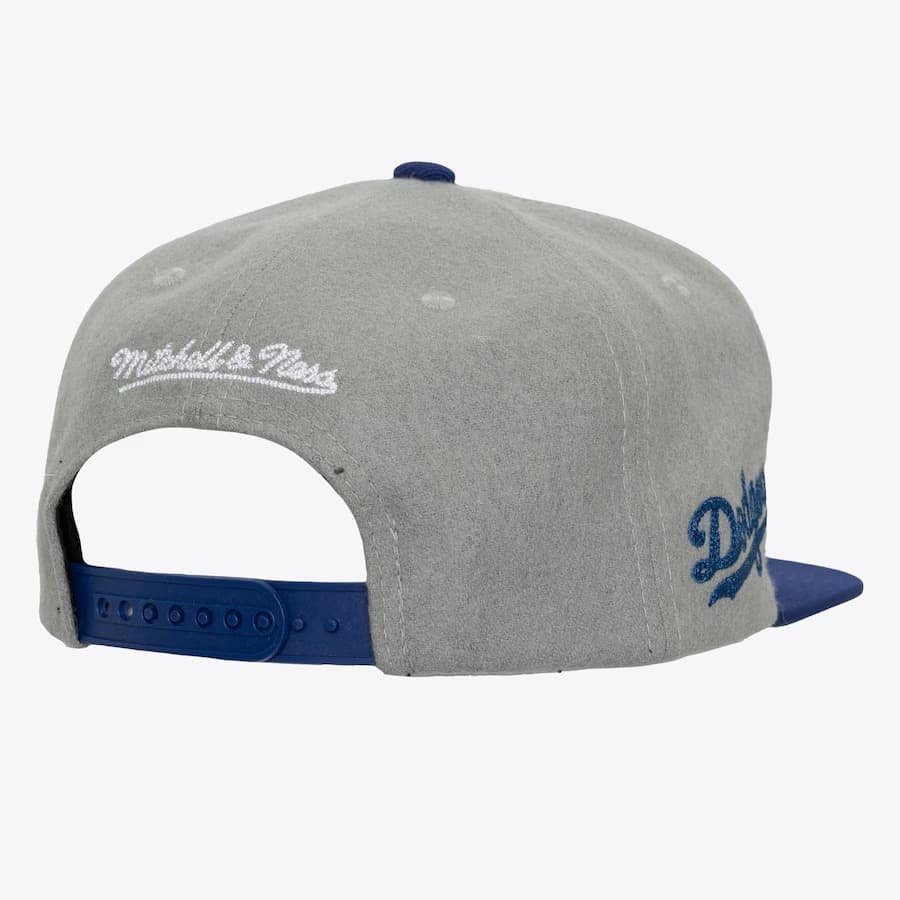 Бейсболка Mitchell & Ness Gray Royal Los Angeles Dodgers Melt Stitch Snapback Hat
