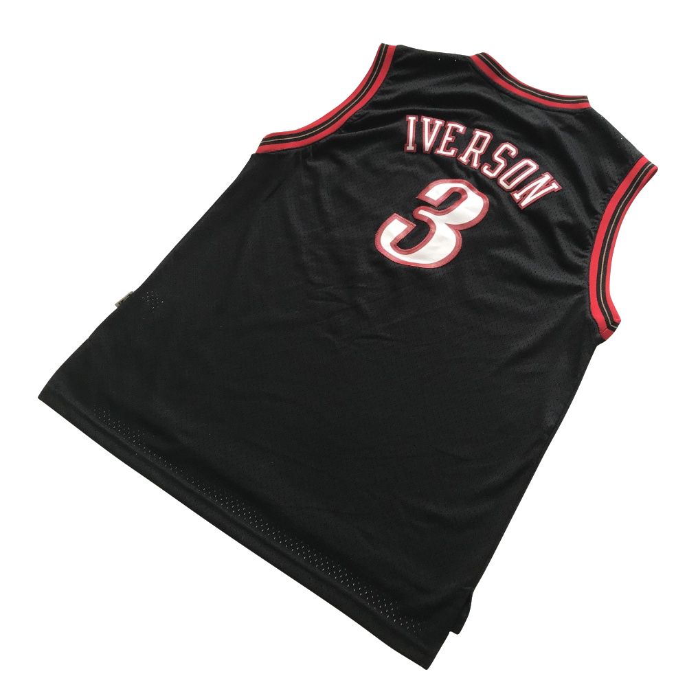 Баскетбольная майка 2000-01 Allen Iverson Phila 76ers #3 Youth Black Soul Swingman