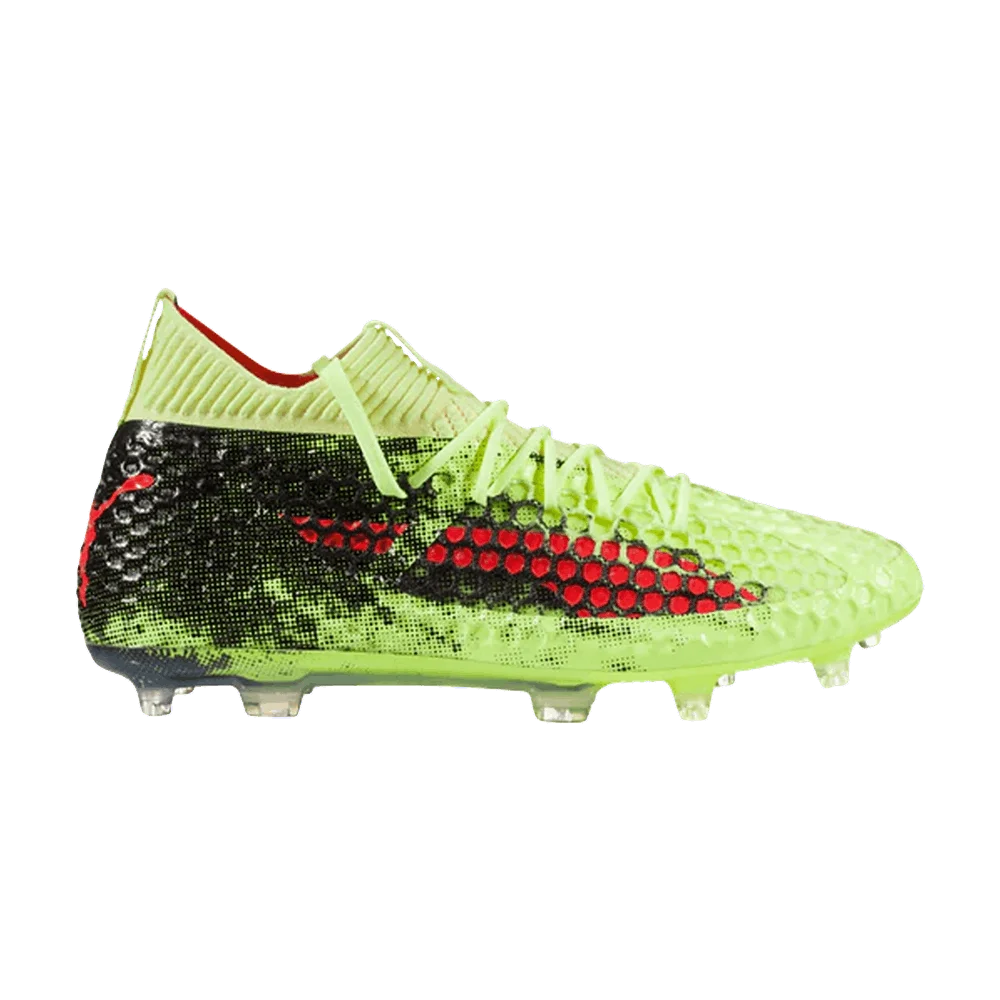 Krossovki-Puma-Future-18.1-Netfit-FG-Fizzy-Yellow-Red-Blast