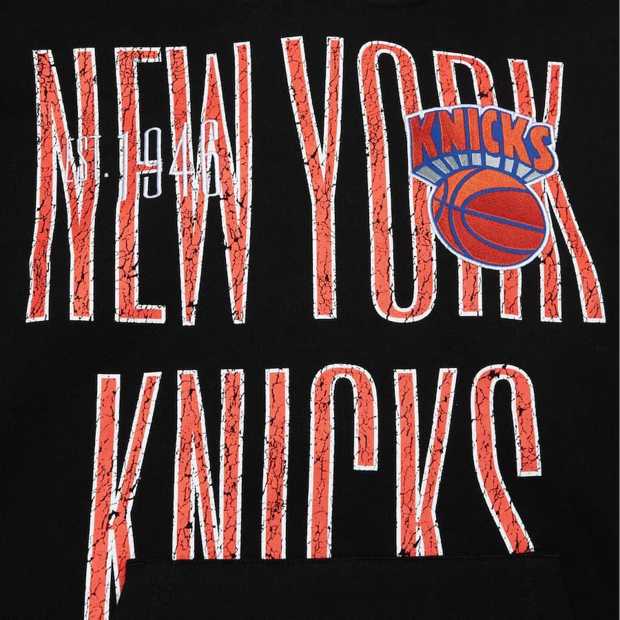 Худи Mitchell & Ness Black New York Knicks Team OG Fleece Pullover Hoodie