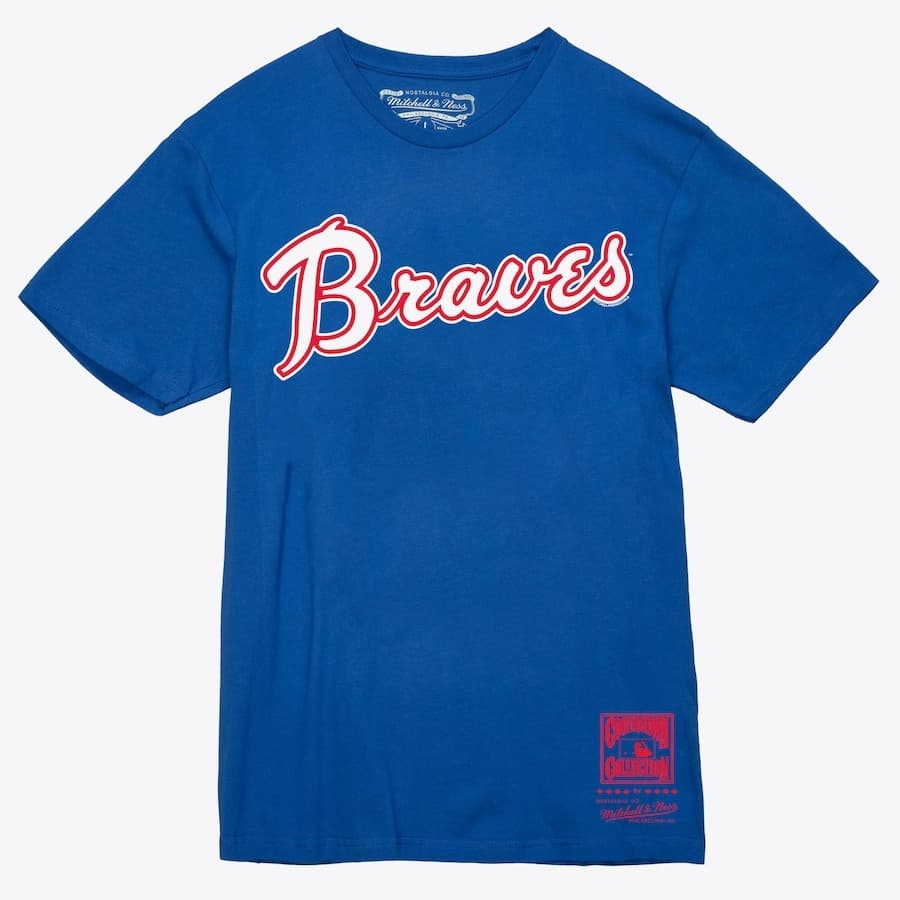 Футболка Mitchell & Ness Royal Atlanta Braves Wordmark T-Shirt