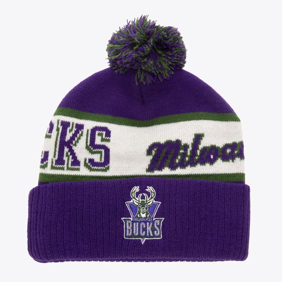 Mitchell-Ness-Purple-Milwaukee-Bucks-Hardwood-Classics-Block-Sweep-Cuffed-Knit-Hat-with-Pom