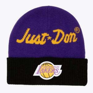 Mitchell-Ness-Purple-Los-Angeles-Lakers-x-Just-Don-Hardwood-Classics-Cashmere-Cuffed-Knit-Hat-300x300