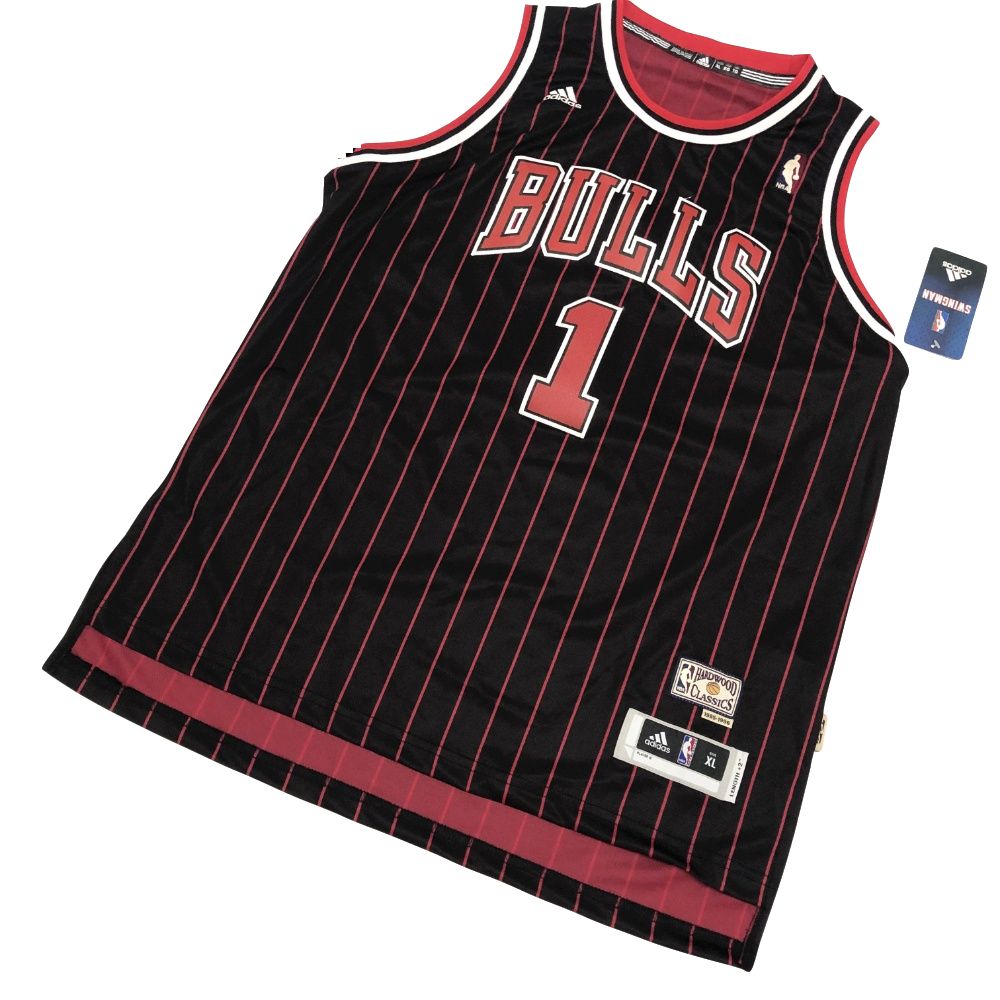 Баскетбольная майка 1995-96 adidas Derrick Rose 1 Bulls Hardwood Classic Youth Black