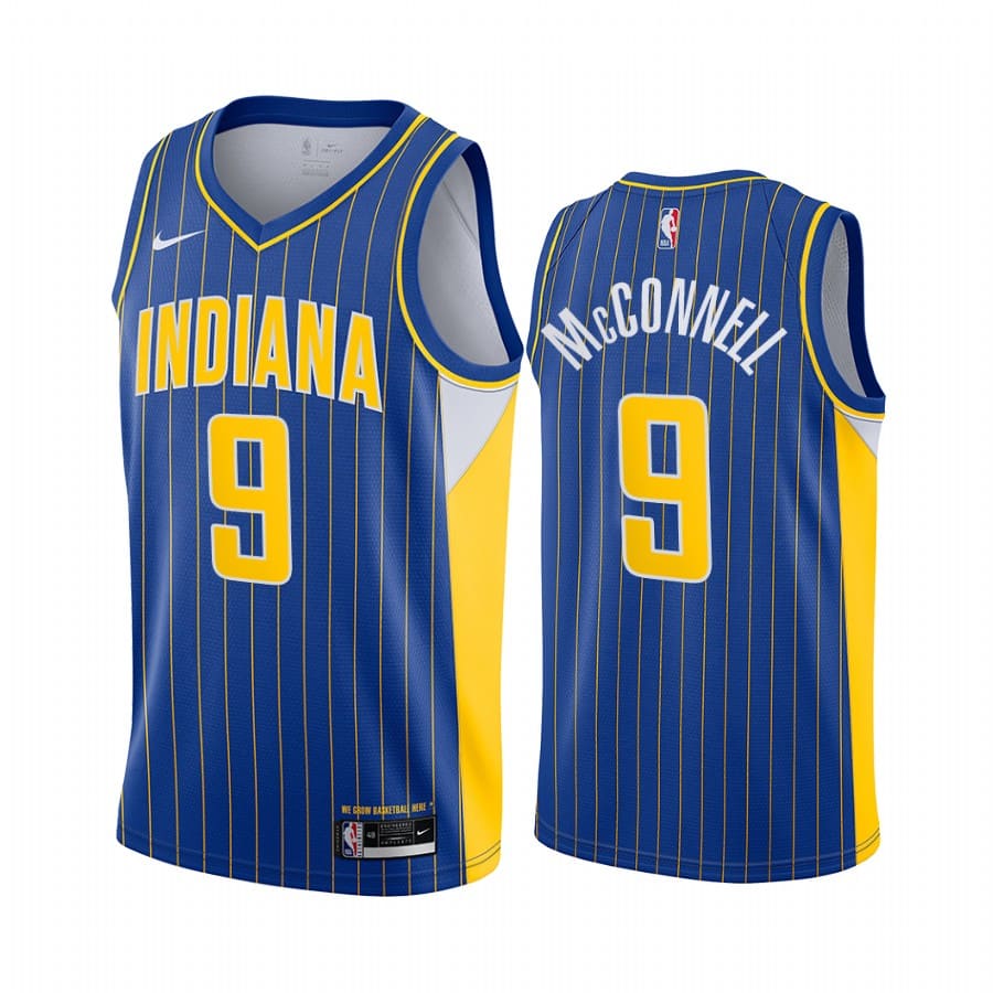 Баскетбольная джерси 2020-21 Indiana Pacers #9 T.J. McConnell City Edition Blue Swingman Jersey