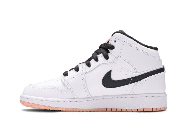 Кроссовки Air Jordan 1 Mid GS 'White Arctic Orange'