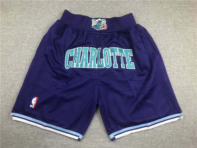 Спортивные шорты 2019 Just Don Charlotte Hornets Shorts Purple