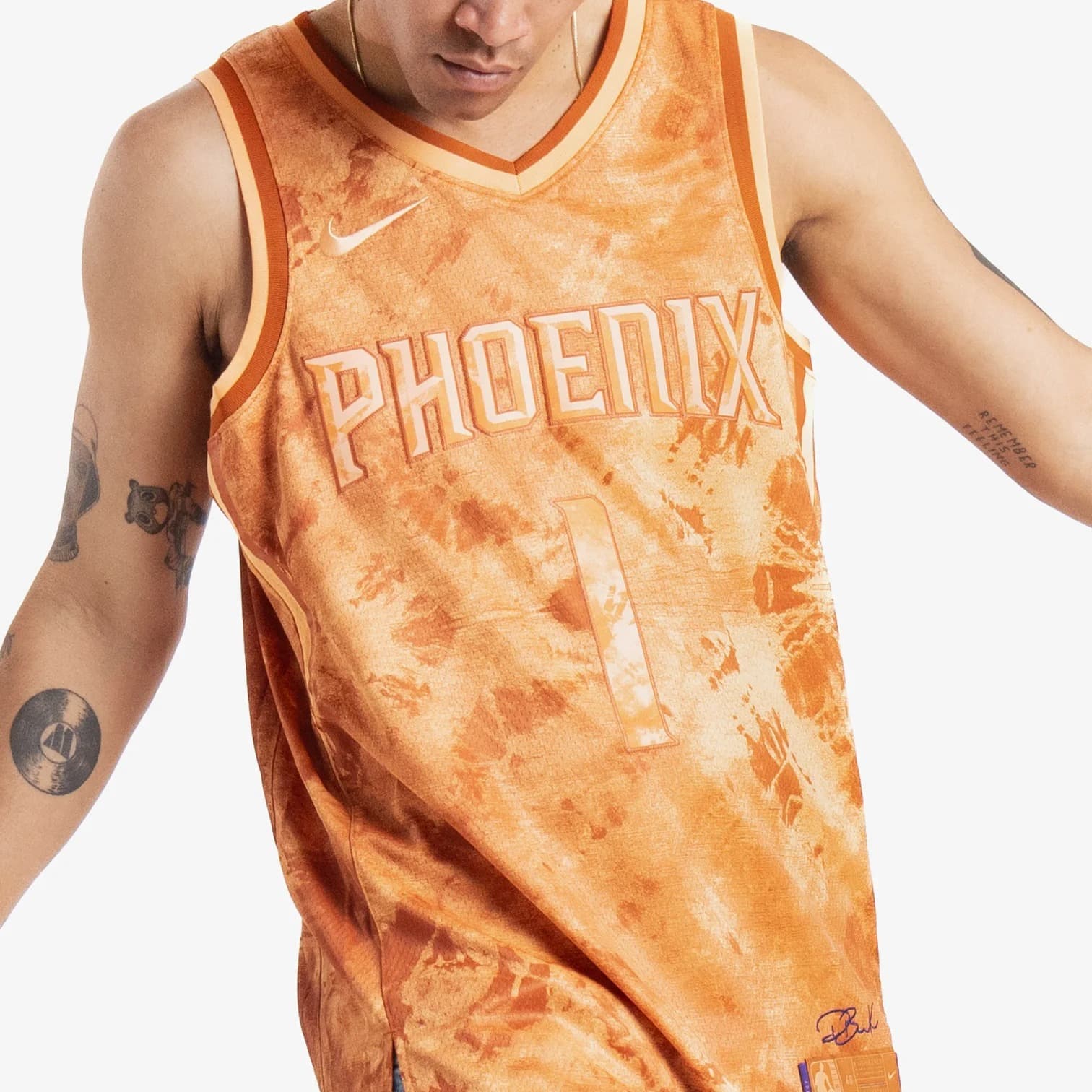 Баскетбольная джерси 2023 Phoenix Suns Devin Booker #1 Swingman Select Series Orange Jersey