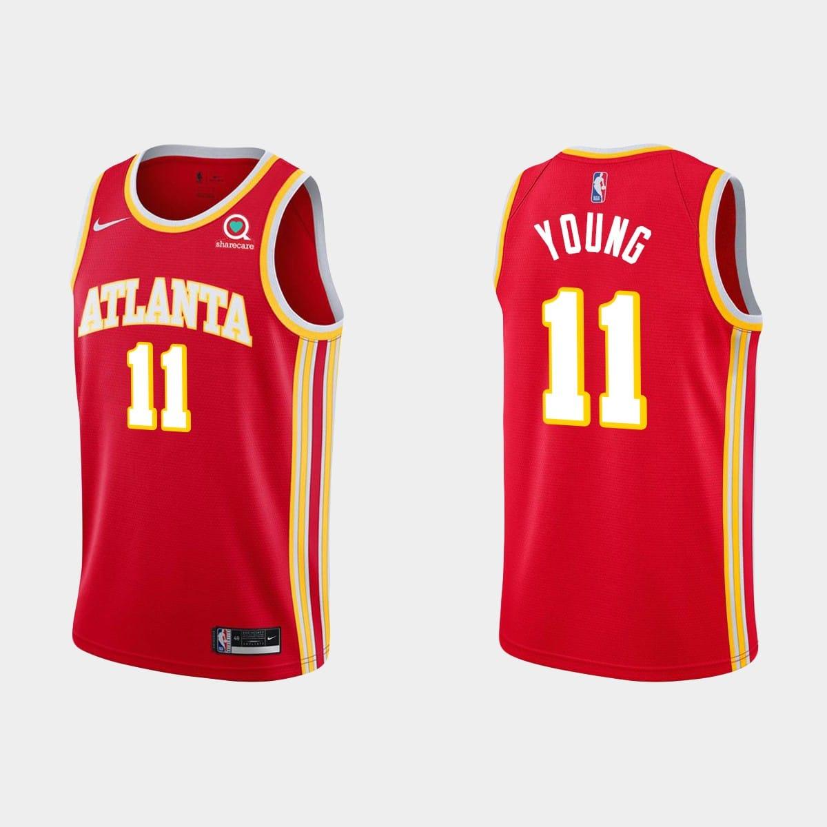 Баскетбольная джерси Atlanta Hawks #11 Trae Young Icon Edition Red Jersey