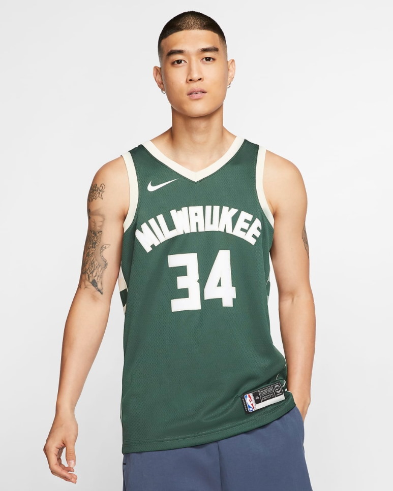 Баскетбольная джерси Nike Giannis Antetokounmpo Milwaukee Bucks 2021 Icon Edition NBA Swingman Jersey