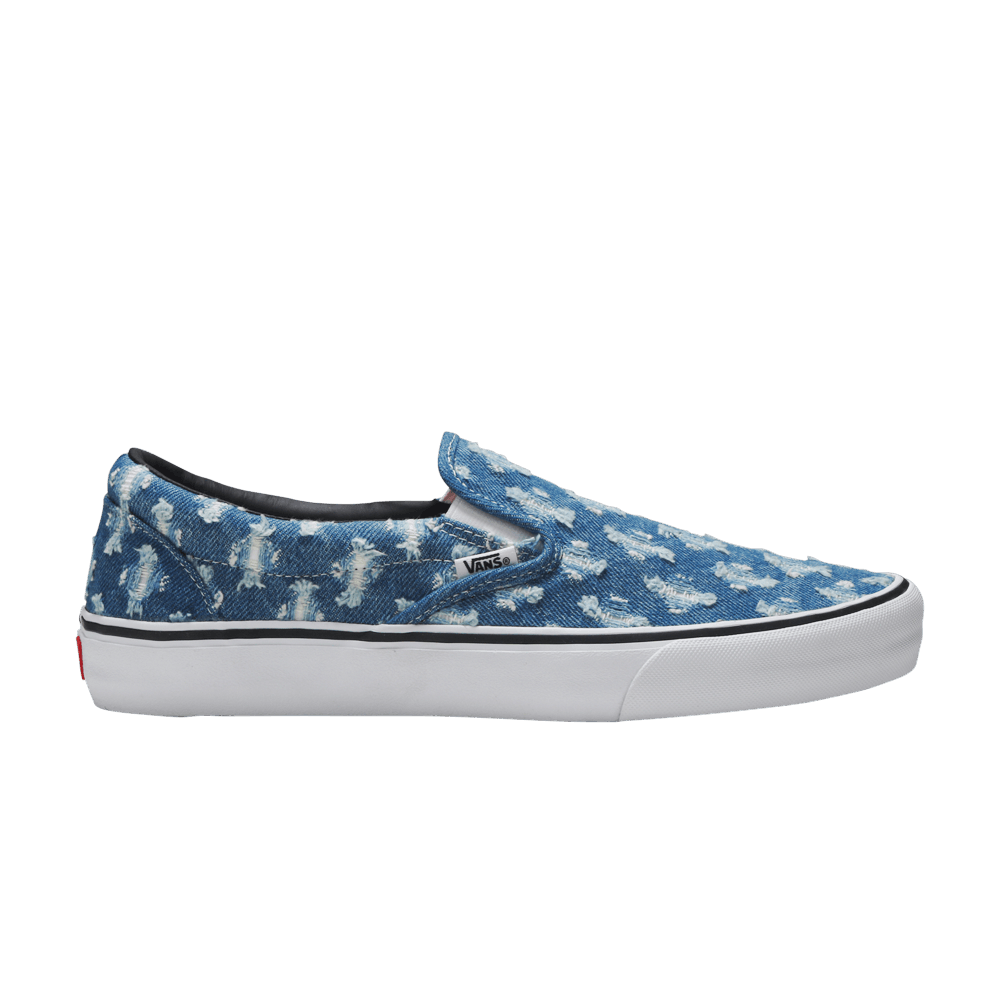 Кроссовки Supreme x Vans Slip-On 'Blue Hole Punch Denim'