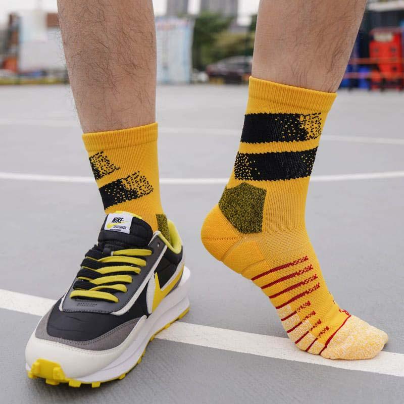 Ehot-Lined-Yellow-Black-Quarter-Socks