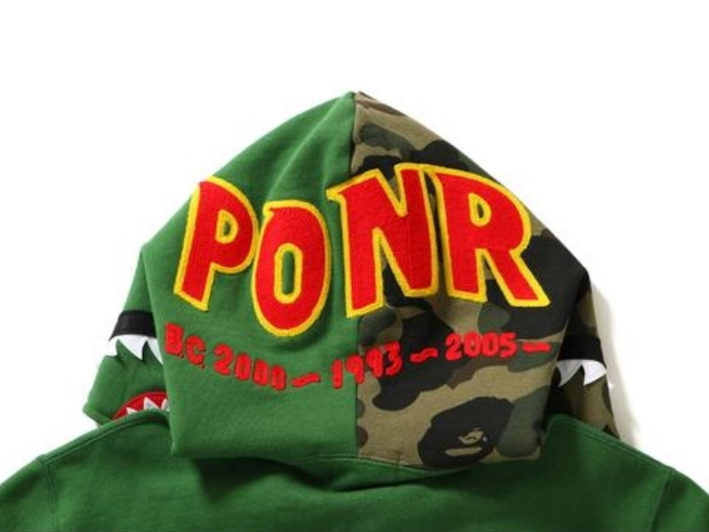 Худи BAPE 2nd Shark Full Zip Hoodie Green