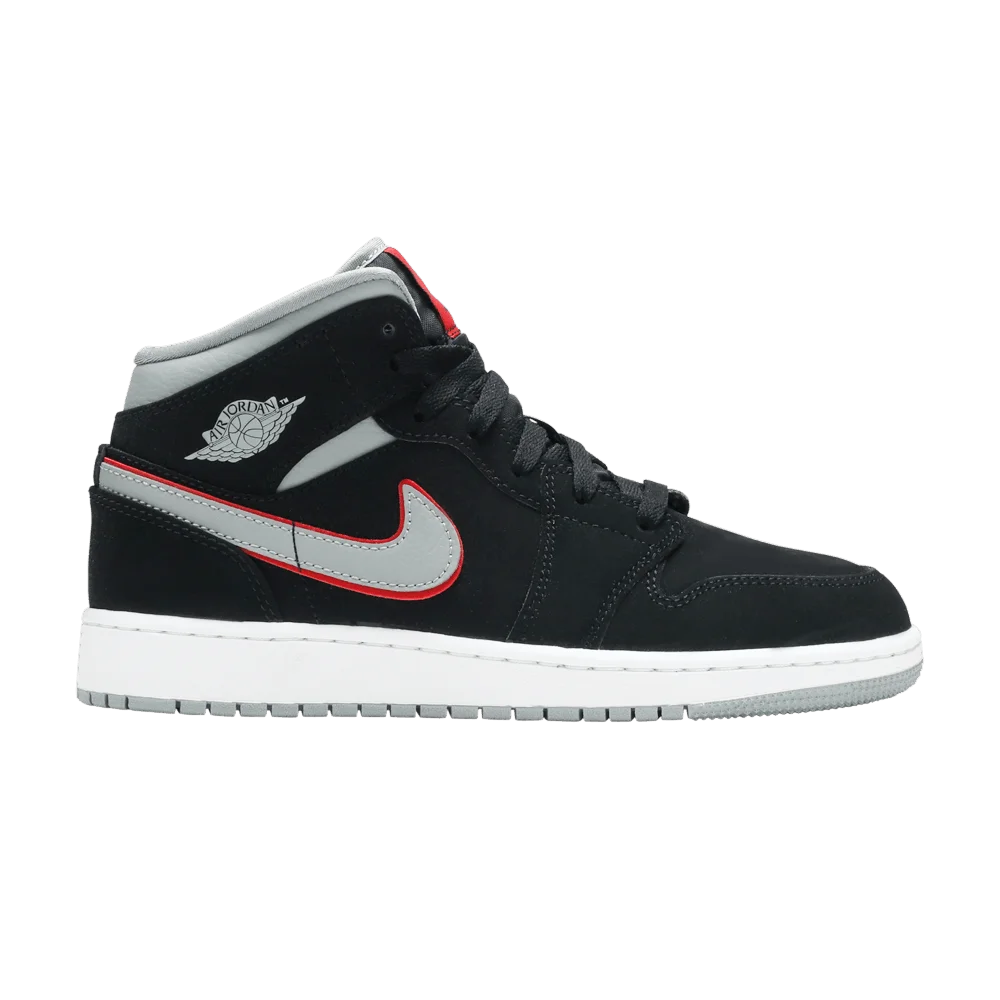 Krossovki-Air-Jordan-1-Mid-GS-Black-Particle-Grey