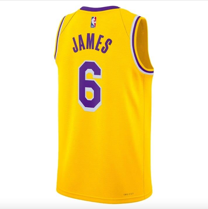 Баскетбольная джерси 2022-23 LA Lakers #6 LeBron James Swingman Icon Gold Jersey