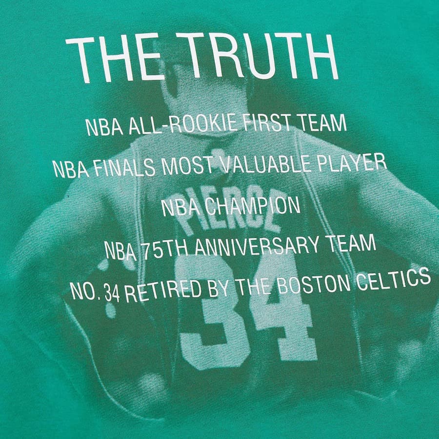 Худи Mitchell & Ness Paul Pierce Kelly Green Boston Celtics Name & Number Fleece Pullover Hoodie