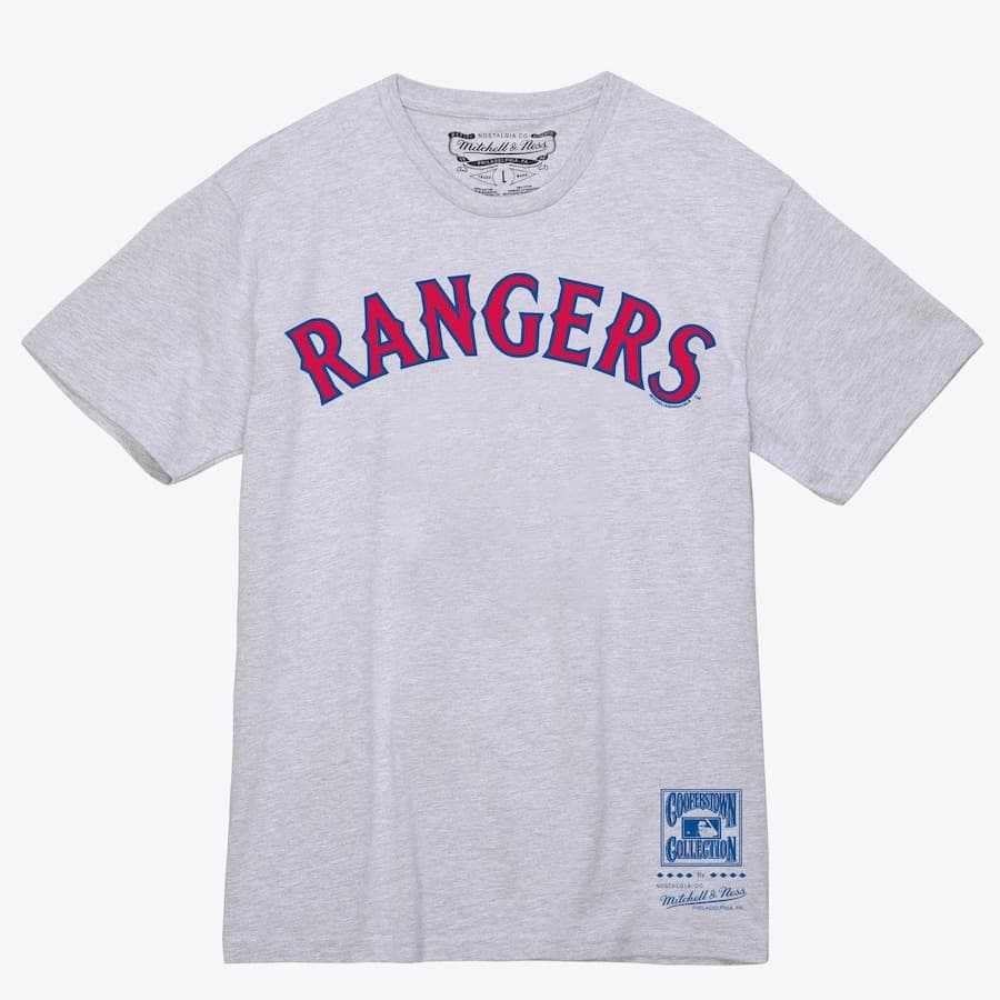 Футболка Mitchell & Ness Gray Texas Rangers Wordmark T-Shirt