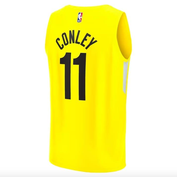 Баскетбольная джерси 2022-23 Utah Jazz #11 Mike Conley Fast Break Icon Yellow Jersey
