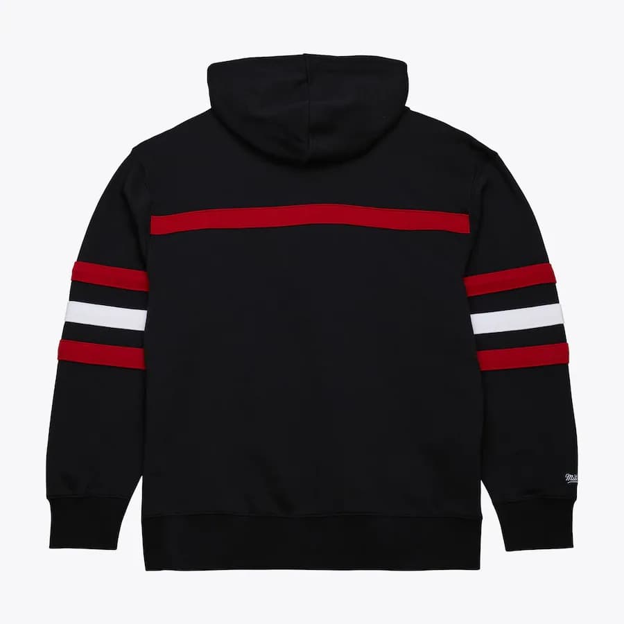 Худи Mitchell & Ness Black Chicago Bulls Vintage Logo Head Coach Fleece Pullover Hoodie