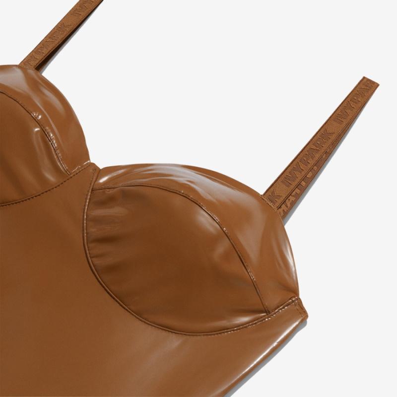 Боди adidas Ivy Park Latex Bodysuit Wild Brown
