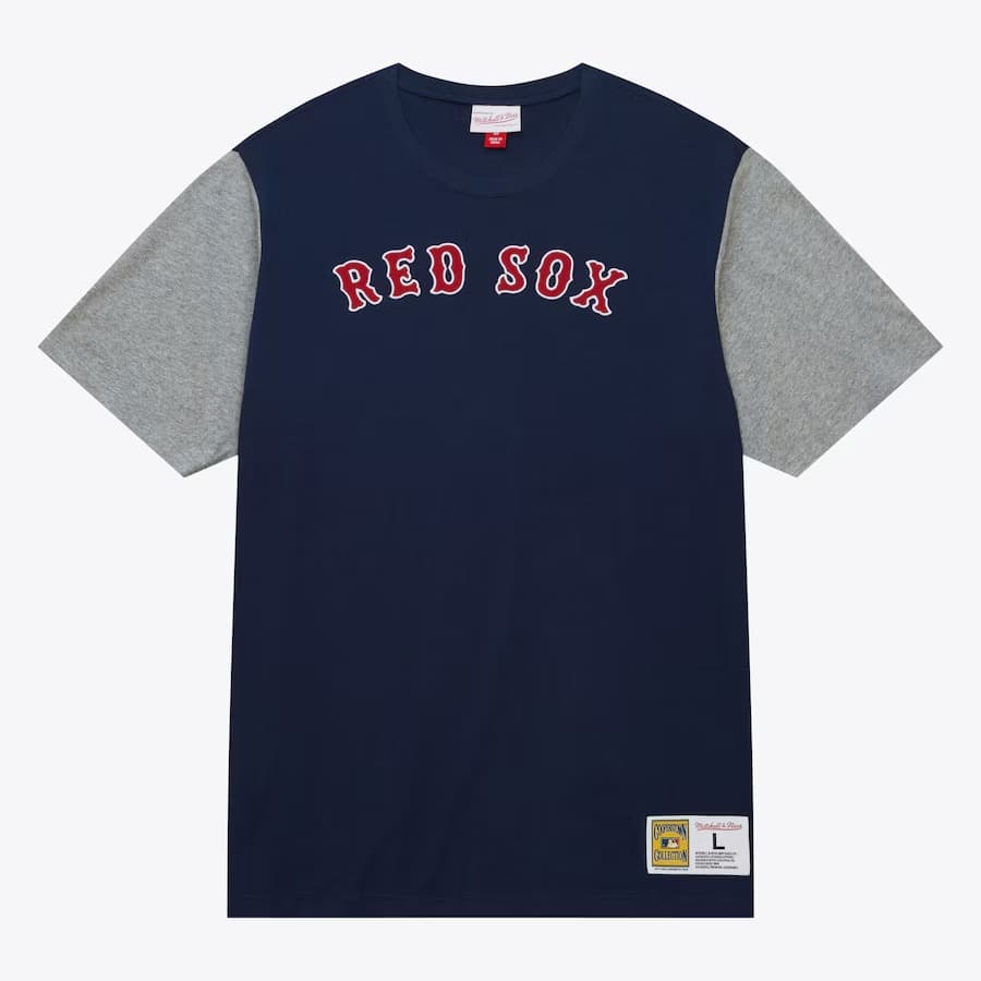 Футболка Mitchell & Ness Navy Boston Red Sox Color Blocked T-Shirt