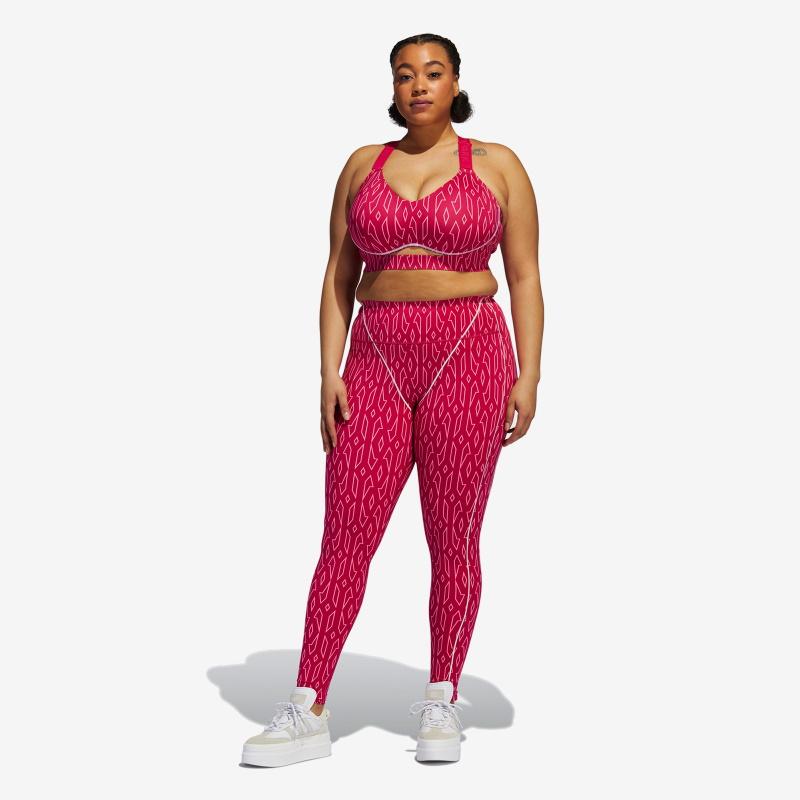 Спортивный топ adidas Ivy Park Medium-Support Monogram Cutout Bra (Plus Size) Bold Pink