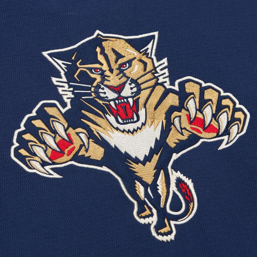 Худи Mitchell & Ness Navy Florida Panthers Vintage Logo Thermal Lightweight Pullover Hoodie