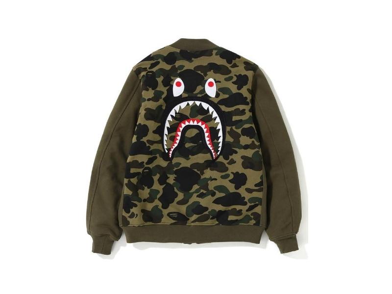 Куртка BAPE 1st Camo Shark Sweat MA-1 Olive/Green