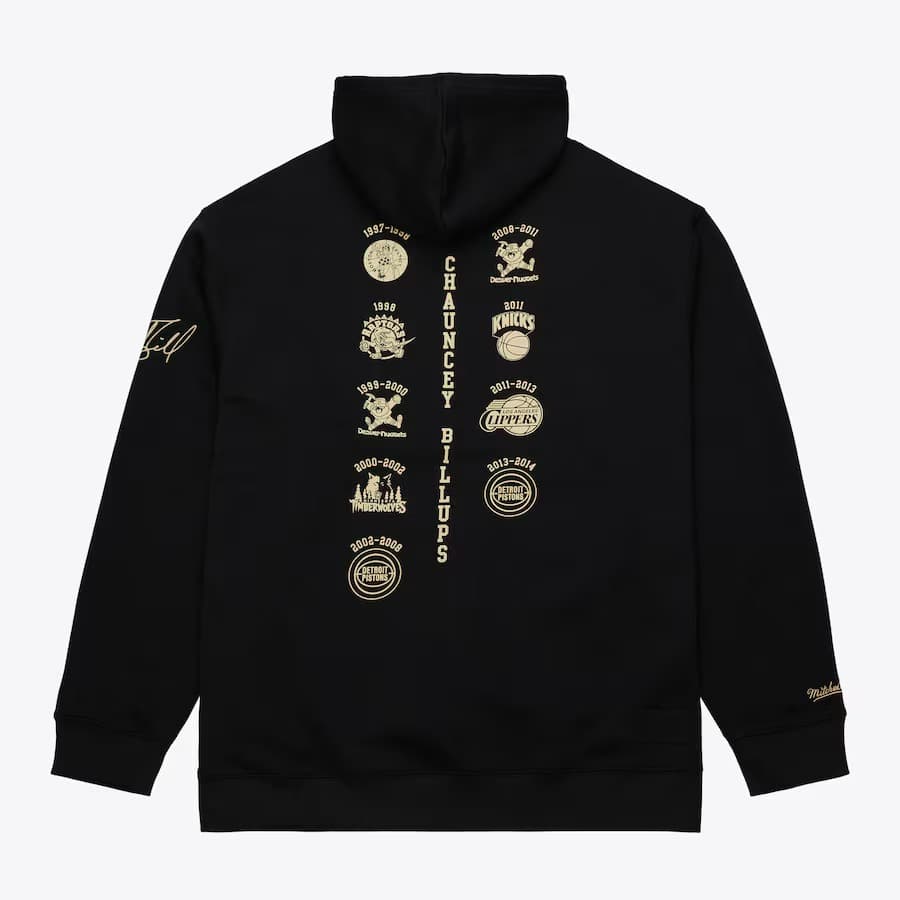 Худи Mitchell & Ness Chauncey Billups Black Gold Hall of Fame Premium Fleece Pullover Hoodie