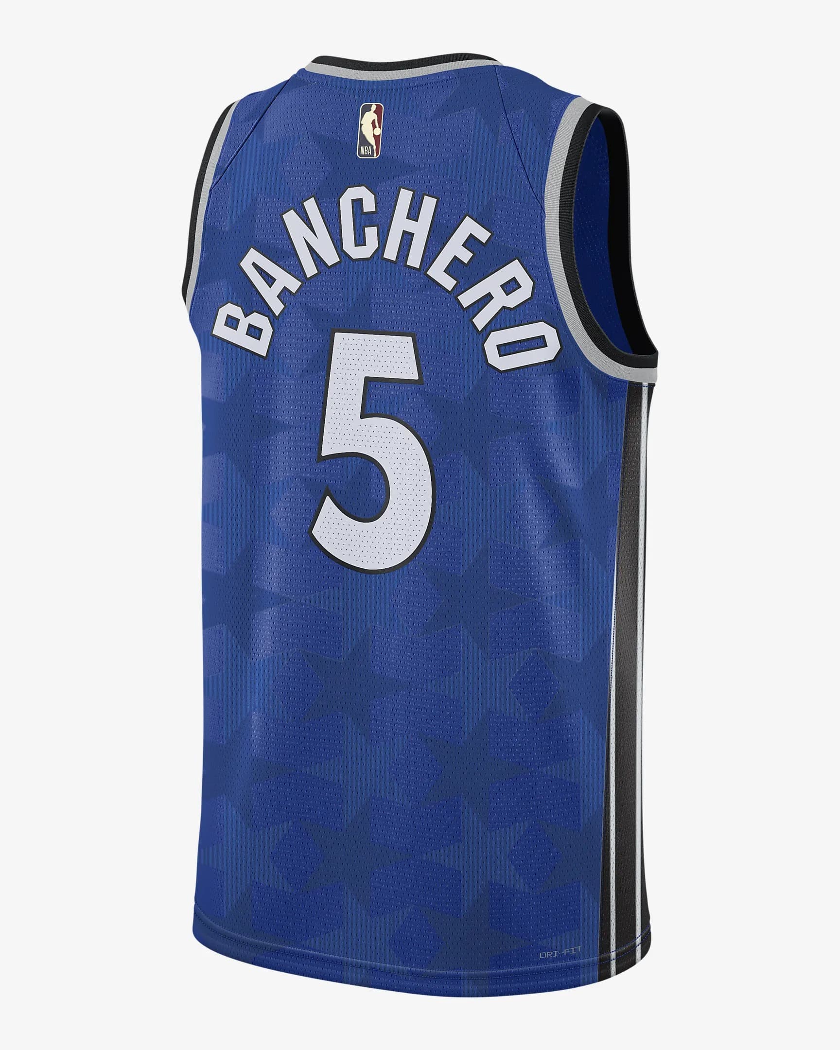 Баскетбольная джерси 2023-24 Orlando Magic Paolo Banchero #5 Swingman Hardwood Classics Royal Jersey