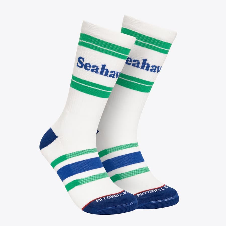 Спортивные носки Mitchell & Ness White Seattle Seahawks Team Stripes Crew Socks