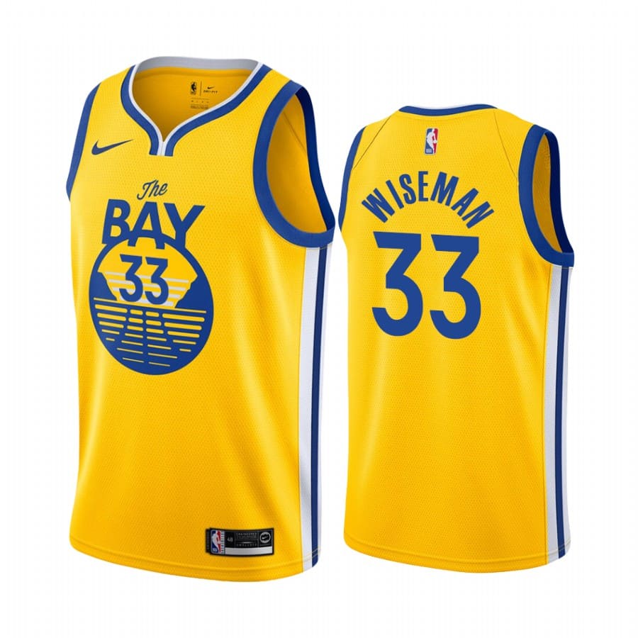 Баскетбольная джерси 2020-21 Warriors #33 James Wiseman Statement Edition Gold Swingman Jersey