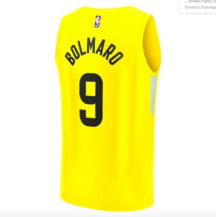 2022-23-Utah-Jazz-9-Leandro-Bolmaro-Fast-Break-Icon-Yellow-Jersey-2
