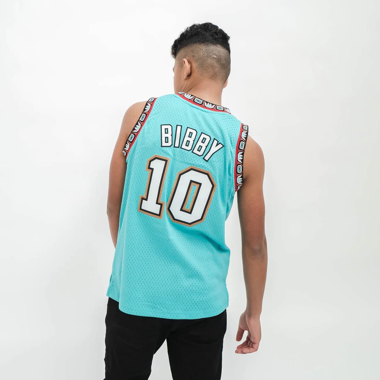1998-99-Vancouver-Grizzlies-Mike-Bibby-10-Youth-Swingman-Hardwood-Classics-Teal-Jersey-9