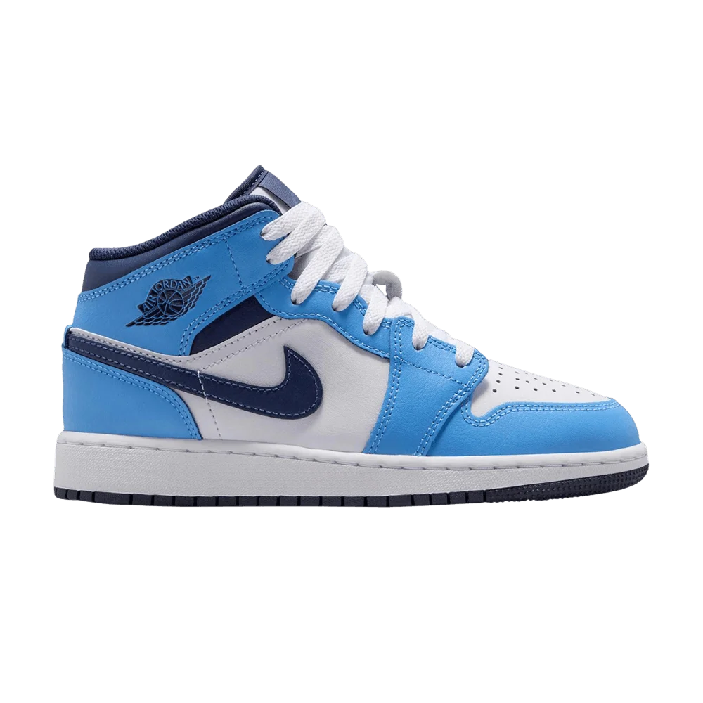 Кроссовки Air Jordan 1 Mid GS 'University Blue Midnight Navy'