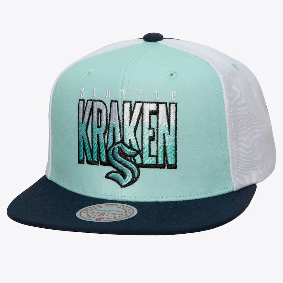 Бейсболка Mitchell & Ness Light Blue Seattle Kraken Billboard 2 Snapback Hat
