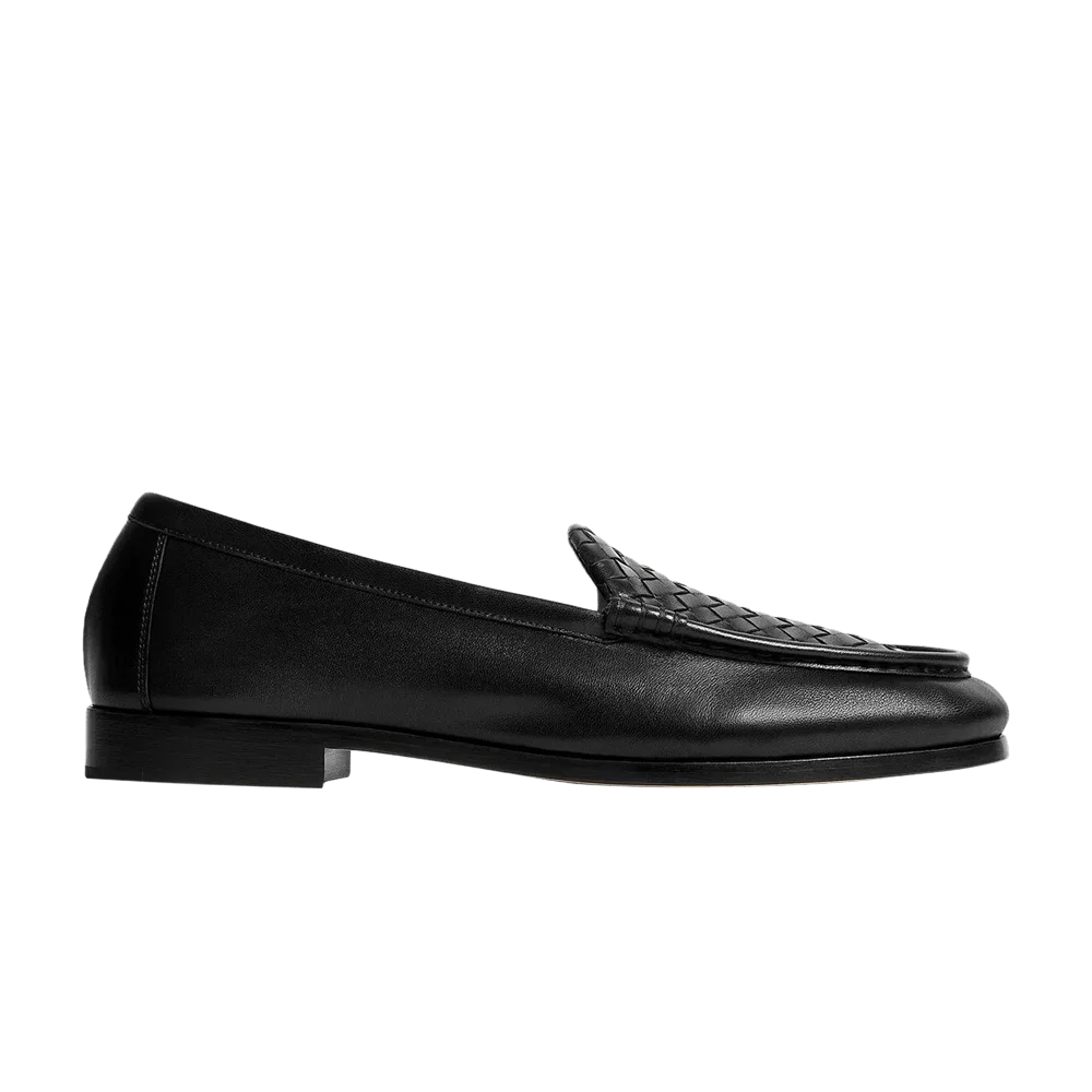 Krossovki-Bottega-Veneta-Silenzio-Intrecciato-Loafer-Black-Leather