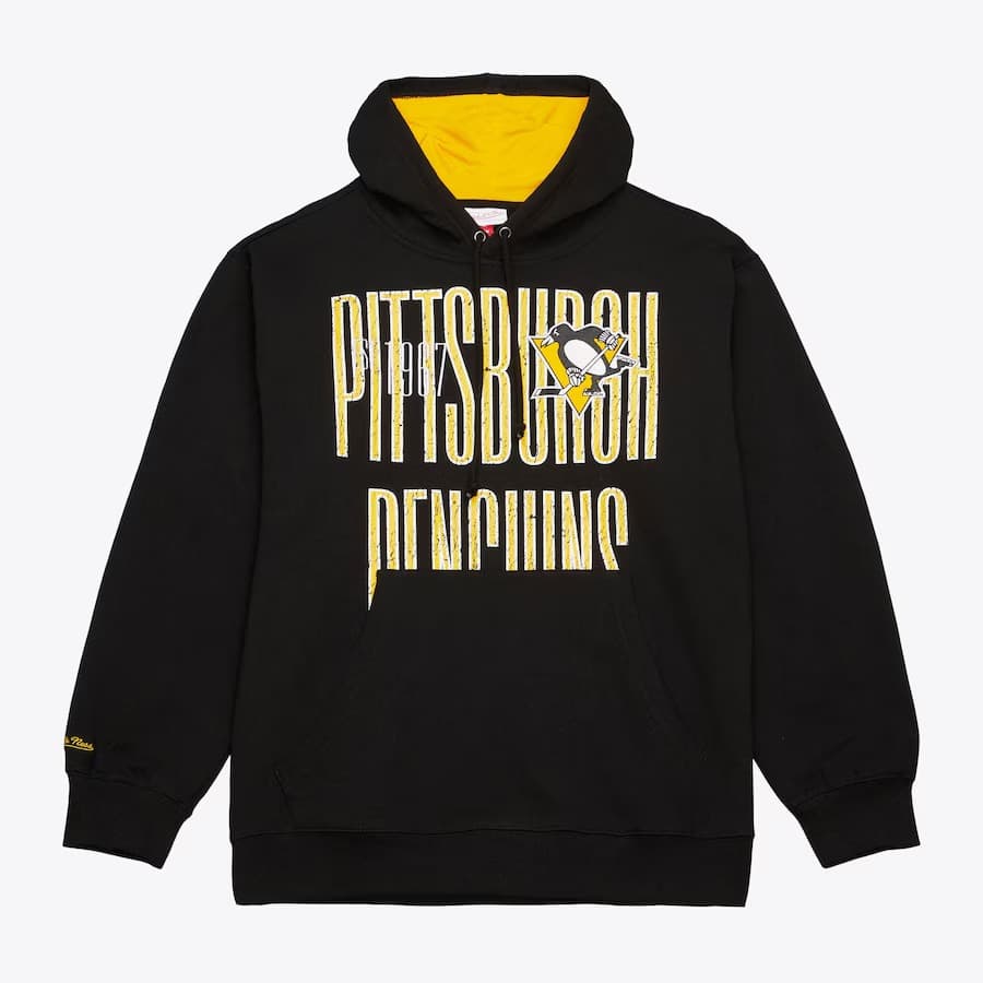 Худи Mitchell & Ness Black Pittsburgh Penguins Team OG Fleece Pullover Hoodie