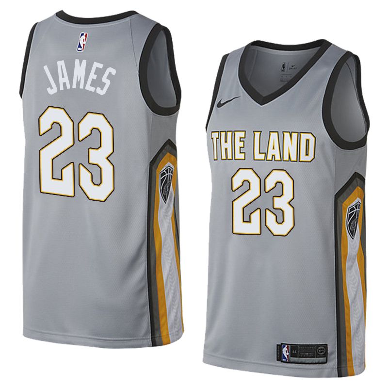 Баскетбольная джерси 2017-18 LeBron James Cleveland Cavaliers #23 City Gray