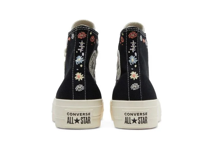 Converse Wmns Chuck Taylor All Star Lift Platform High 'Embroidered Floral - Black'