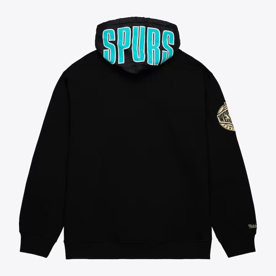 Худи Mitchell & Ness Black San Antonio Spurs Team OG 2.0 Vintage Logo Fleece Pullover Hoodie