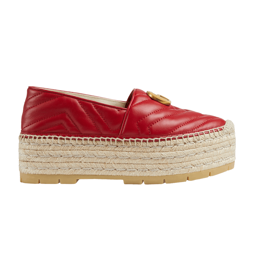 Кроссовки Gucci Wmns GG Espadrilles Double Platform 'Hibiscus Red'